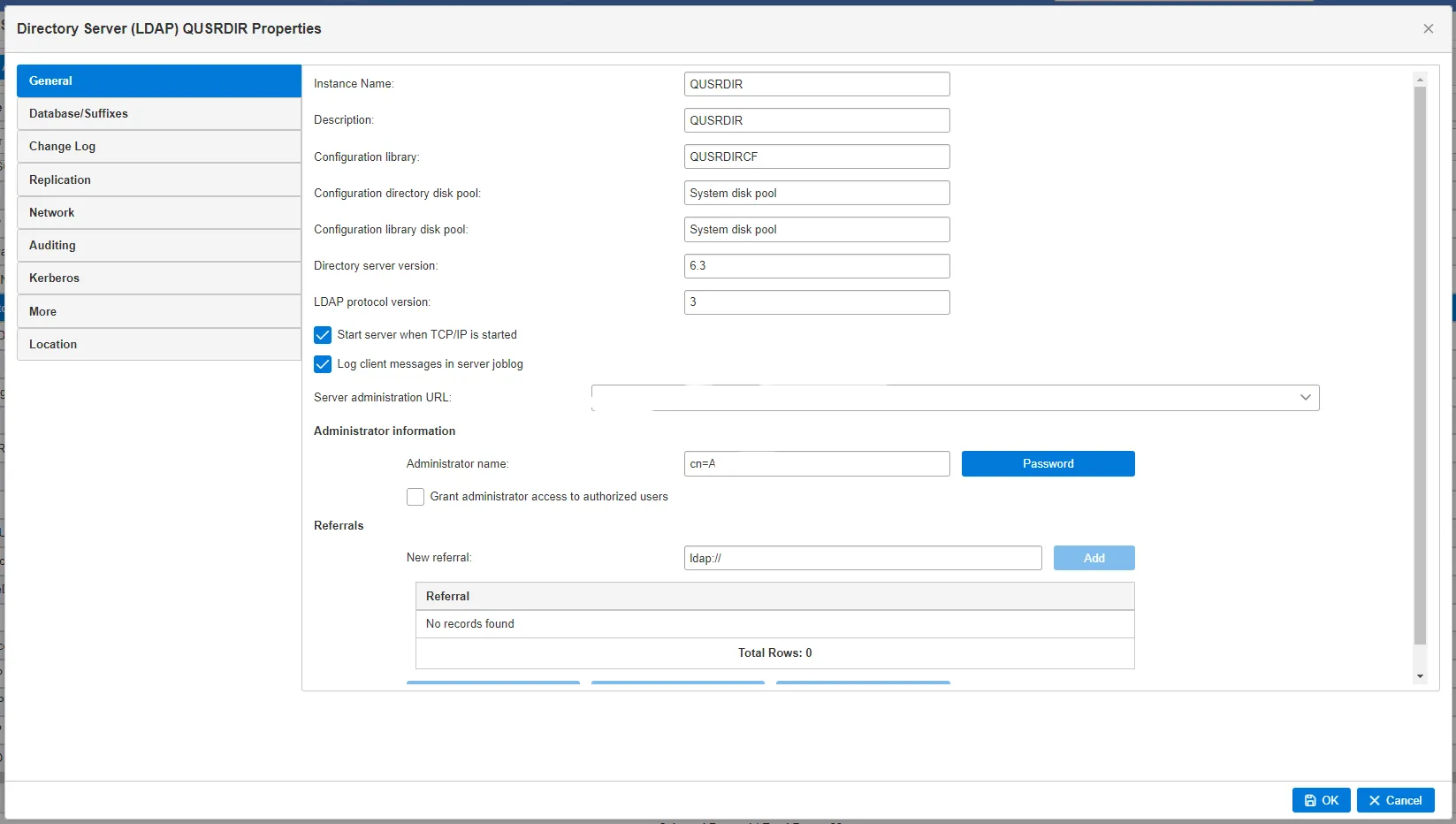 IBMi LDAP Properties