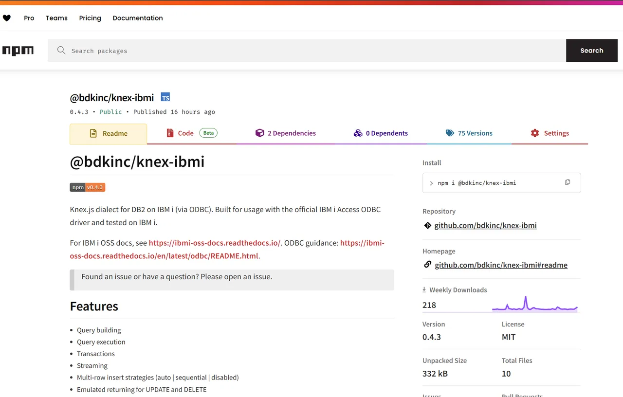 IBM i (DB2) Dialect for Knex Hero Image