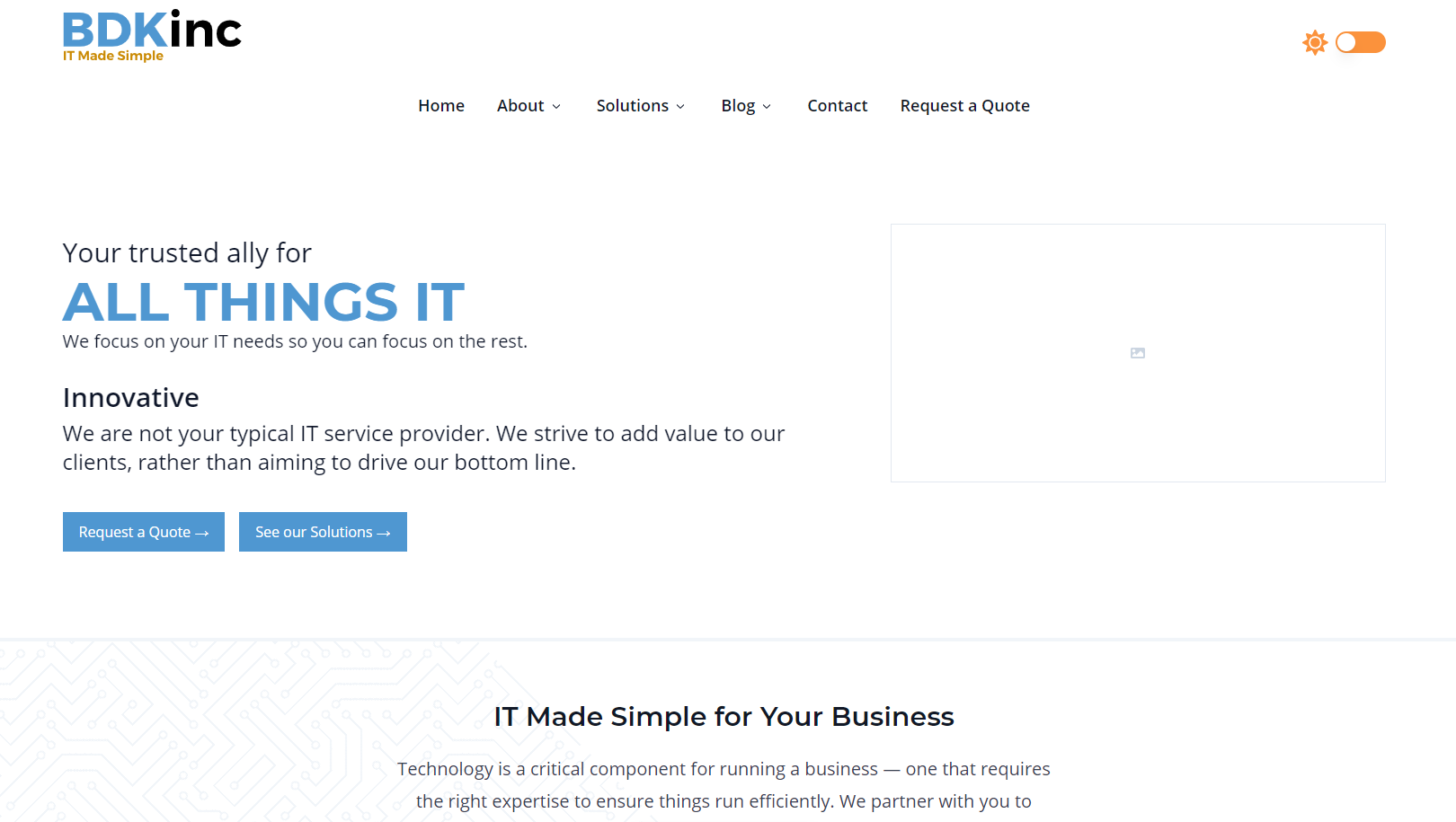 BDKinc Website Prototype hero image